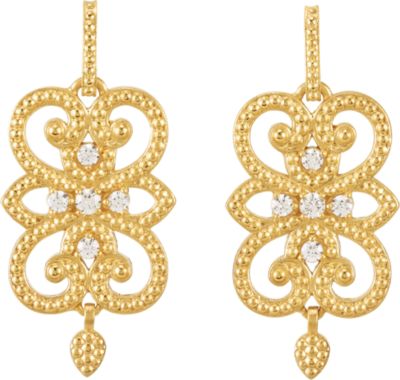 Granulated Design Dangle Earrings