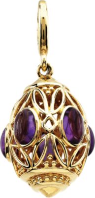 Genuine Amethyst Cabochon Charm