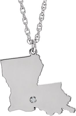 State with Accented City Necklace  