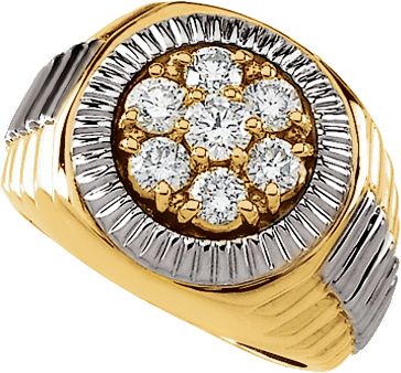 1 1/2 ct tw Two Tone Gents Diamond Ring