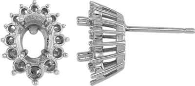 Graduated Round Cluster Earring Mounting