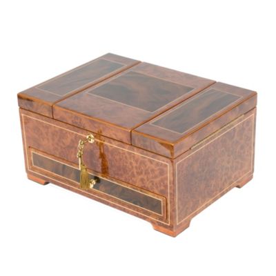 Rustic Burl with Elm Burl Inlay Jewelry Chest