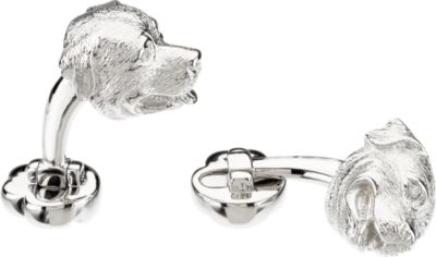 Sterling Silver / Rhodium Plated Heart U Back&trade; Rottweiler Cuff Links