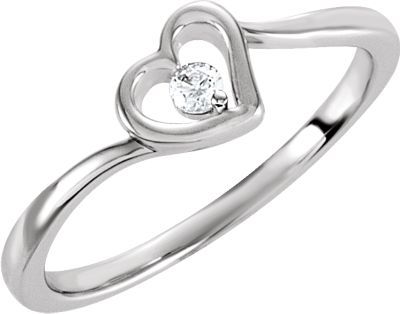 Heart Design Cubic Zirconia Ring