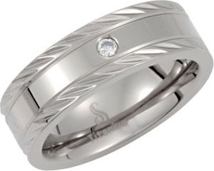 Titanium Rolling Band with .05 ct Diamond