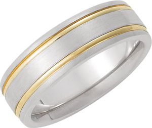 7mm Two Tone Domed Band 