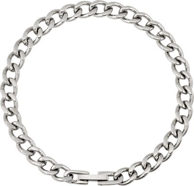 Stainless Steel Diamond Cut Curb Bracelet or Chain with Box Lock