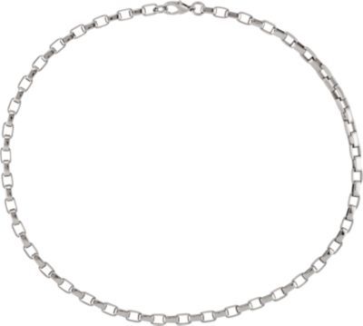 Stainless Steel Rectangular Box Chain with Lobster Clasp