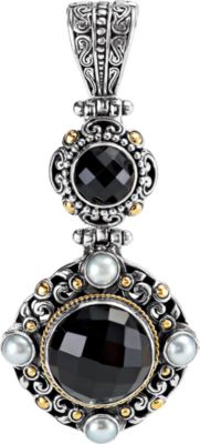 Two-Tone Filigree Design Fashion Pendant Enhancer