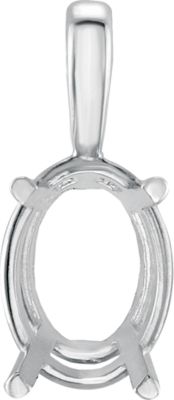 4-Prong Solitaire Light Weight Pendant for Oval Stone
