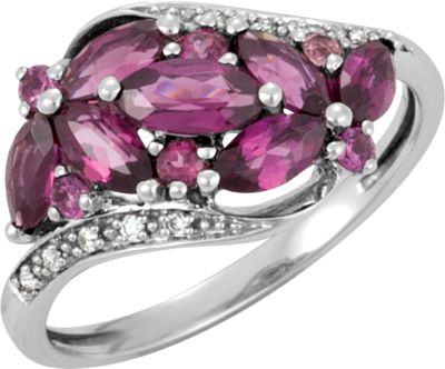 Genuine Brazilian Garnet & Diamond Ring