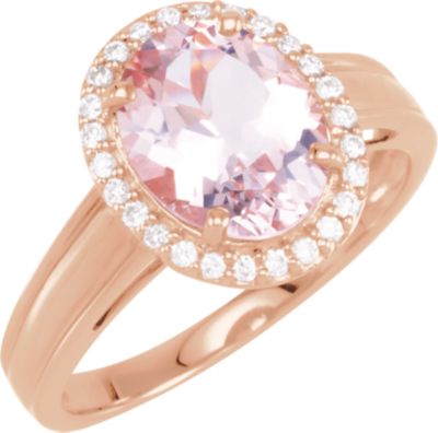 Genuine Morganite & Diamond Ring