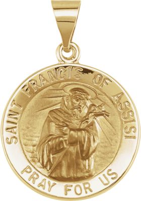 Hollow Round St. Francis of Assisi Medal