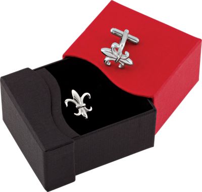 Stainless Steel Fleur-de-Lis Cuff Links