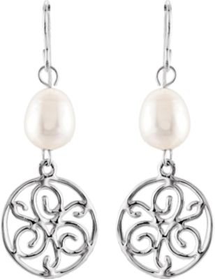 Freshwater Cultured Pearl & Sterling Silver Earrings