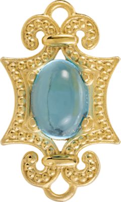 Granulated Design Oval Link with Rings