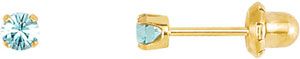 Solitaire Birthstone Piercing Earrings