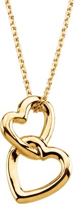 Double Heart Pendant on a 18