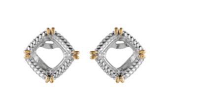 Earring Mountings for Antique Square Gemstone