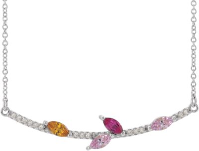 Curved Bar Family Necklace or Center 