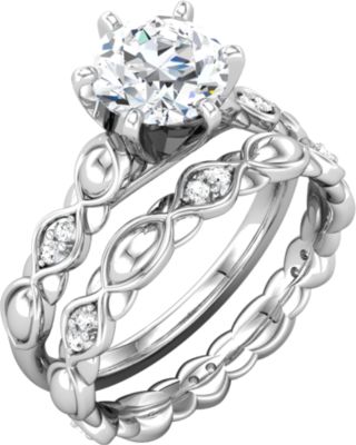 Sculptural-Inspired Engagement Ring Base or Eternity Band
