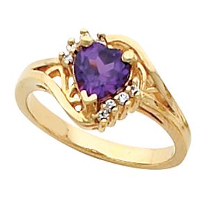 Ring Mounting for Heart-Shape Gemstone