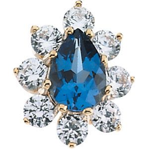 9-Stone Pear Center Cluster Top