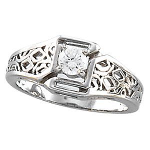 Cathedral Engagement Ring Mounting & Band