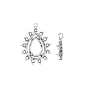 13-Stone Pear Cluster Drop