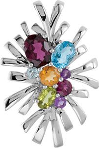 Genuine Multiple Gemstone Pendant