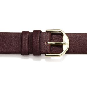16mm Men's Regular Genuine Flat Calf Brown Watch Strap
