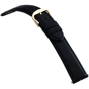 16mm Men's Regular Padded Calf Black Watch Strap