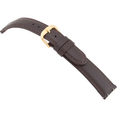18mm Men's Regular Padded Calf Brown Watch Strap