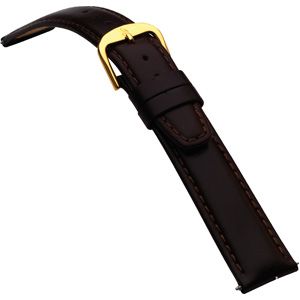 16mm Men's Long Saddle Leather Brown Watch Strap