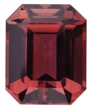 Emerald/Octagon Genuine Pink Tourmaline (Black Box)