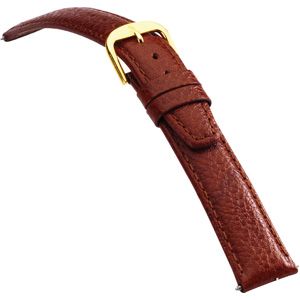 19mm Men's Regular Semi-Padded Textured Calf Tan Watch Strap