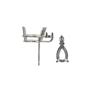 V-Prong Pear Earring with Accent & .030