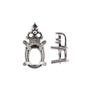 Oval 4-Prong Wire Basket Setting with Trio Accent