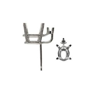 Oval 4-Prong Earring with Accent & .030