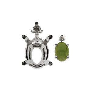 Oval 4-Prong Wire Basket Setting with Accent
