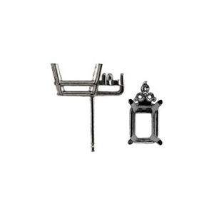 Emerald 4-Prong Earring with Trio Accents & .030