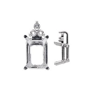 Emerald 4-Prong Wire Setting with Trio Accent