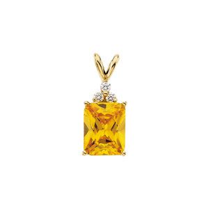  Pendant with Trio Accents Mounting for Emerald/Octagon Center