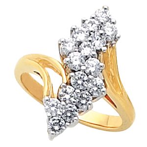 Accented Cluster Ring Mounting