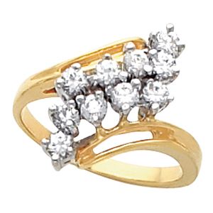 Accented Cluster Ring Mounting