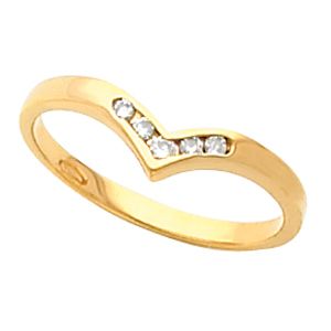 V-Shaped Accented Fashion Ring Mounting