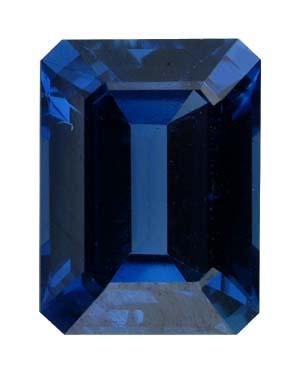 Emerald/Octagon Genuine Blue Sapphire (Black Box)