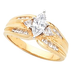Engagement Ring Mounting with Accented Stones