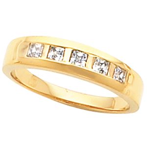5-Stone Princess-Cut Ladies or Gents Anniversary Mounting