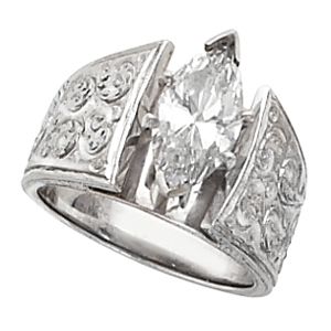 Hand-Engraved Engagement Base Ring Mounting